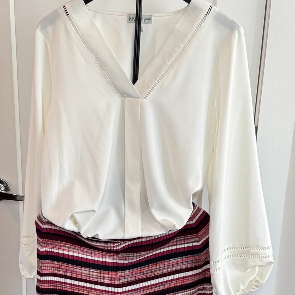 Neiman Marcus Tunic Blouse - White Size Large